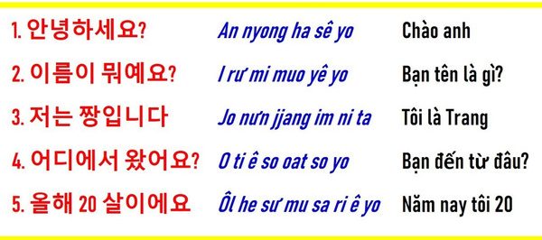 Những câu giao tiếp tiếng Hàn cơ bản